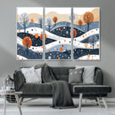Abstract Winter Landscape Canvas Wall Art Print -  Large