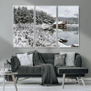 Winter Wall Art - Cabin by the Lake Canvas Wall Art - Serene by MyGreatCanvas | Canvas Wall Art Prints | Photo Prints & Wall Decor