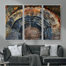 Framed Tree Ring Wall Art - Abstract Colorful Tree Ring Wall