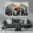 Rustic Grizzly 399 Bear and Mountain Wood Canvas Wall Art - by MyGreatCanvas | Canvas Wall Art Prints | Photo Prints & Wall Decor