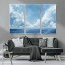 Abstract Ocean Print Artwork- Serene Blue Ocean Canvas Wall