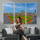 Wrigley Field Chicago Cubs Panoramic Canvas Print –