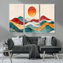 Southwest Mountain Wall Art Canvas Print – Boho Triptych