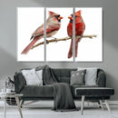 Cardinal Canvas Wall Art - Male and Female Cardinal Print -