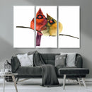 Cardinal Bird Canvas Wall Art - Male and Female Cardinal