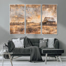 Rustic Farmhouse Wall Art Canvas Print | Barn and Field
