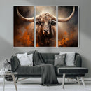 Highland Bull Canvas Abstract Canvas Wall Art Print –