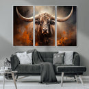 Highland Bull Canvas Abstract Canvas Wall Art Print –