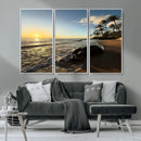 Tropical Beach Wall Art - Stunning Ocean Sunset Canvas Print