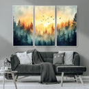 Abstract Forest Wall Art Print- Serene Nature Canvas Print
