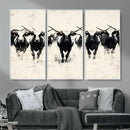 Texas Longhorn Wall Art – Framed Black White Cattle Canvas by MyGreatCanvas | Canvas Wall Art Prints | Photo Prints & Wall Decor