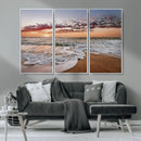 Ocean Sunset Wall Art Canvas Print – Framed Sandy Shore