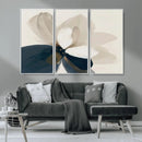 Minimal Flower Wall Art Canvas Print – Framed Beige Bloom
