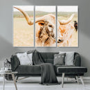 Texas Longhorn Wall Art Canvas Print – Framed Spotted Cow