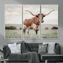 Texas Longhorn Wall Art – Framed Spotted Cattle Canvas by MyGreatCanvas | Canvas Wall Art Prints | Photo Prints & Wall Decor