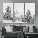 Ski Lift Wall Art – Framed Snowy Mountain Canvas Artwork by MyGreatCanvas | Canvas Wall Art Prints | Photo Prints & Wall Decor