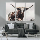Texas Longhorn Wall Art – Framed Spotted Bull Canvas by MyGreatCanvas | Canvas Wall Art Prints | Photo Prints & Wall Decor