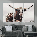 Texas Longhorn Wall Art Canvas Print – Framed Spotted Bull by MyGreatCanvas | Canvas Wall Art Prints | Photo Prints & Wall Decor