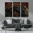 Dark Wood Ring Wall Art Canvas Print – Framed Abstract Tree