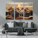 Wood Mountain Wall Art Canvas Print – Framed Boho Abstract by MyGreatCanvas | Canvas Wall Art Prints | Photo Prints & Wall Decor