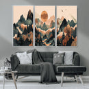 Wood Mountain Landscape Wall Art Canvas Print – Framed