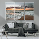 Ocean Sunset Wall Art Canvas Print – Framed Beach Waves