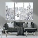 Snowy Ski Lift Wall Art – Framed Winter Mountain Canvas by MyGreatCanvas | Canvas Wall Art Prints | Photo Prints & Wall Decor