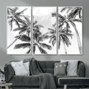 Black and White Palm Wall Art Canvas Print – Framed