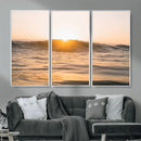 Calm Water Wall Art – Framed Sunset Waves Canvas Artwork, by MyGreatCanvas | Canvas Wall Art Prints | Photo Prints & Wall Decor