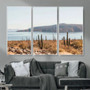 Desert Lake Wall Art – Framed Cactus Mountain Canvas by MyGreatCanvas | Canvas Wall Art Prints | Photo Prints & Wall Decor