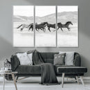 Wild Horses Running Wall Art Canvas Print, Framed Black by MyGreatCanvas | Canvas Wall Art Prints | Photo Prints & Wall Decor
