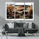 Modern Japanese Wall Art Canvas Print – Framed Abstract