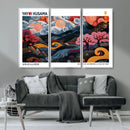 Modern Japanese Wall Art Canvas Print – Framed Abstract