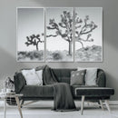 Joshua Trees Wall Art Canvas Print – Framed Black White