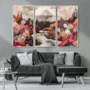 Mountain Wall Art Canvas Print – Framed Autumn Forest