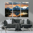 Mountain Sunset Wall Art Canvas Print – Framed Alpine