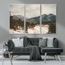 Mountain Landscape Wall Art Canvas Print – Framed Snowy