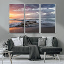 Golden Hour Wall Art Canvas Print – Framed Tranquil Waves