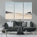 Minimalist Beach Wall Art Canvas Print – Framed Coastal