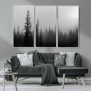 Misty Pines Wall Art Canvas Print – Framed Woodland
