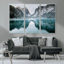 Mountain Lake Wall Art Canvas Print – Framed Toblacher See