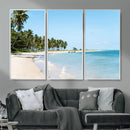 Palm Tree Coast Wall Art Canvas Print – Framed Island Getaway with Crystal Blue Water Scenic Artwork for Home, Office by MyGreatCanvas | Canvas Wall Art Prints | Photo Prints & Wall Decor