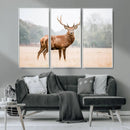 Vintage Wildlife Wall Art Canvas Print – Misty Landscape