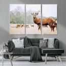 Rustic Deer Wall Art Canvas Print – Forest Woodland Stag