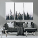 Foggy Forest Wall Art Canvas Print – Framed Misty Pines