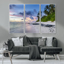 Tropical Beach Wall Art Canvas Print – Framed Sunset Glow