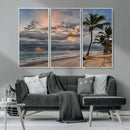 Tropical Storm Wall Art Canvas Print – Framed Moody Beach