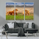 Texas Longhorn Pair Wall Art Canvas Print – Peaceful Rustic by MyGreatCanvas | Canvas Wall Art Prints | Photo Prints & Wall Decor