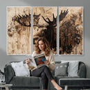 Moose Canvas Wall Art — Rustic Wildlife Painting Print | by MyGreatCanvas | Canvas Wall Art Prints | Photo Prints & Wall Decor