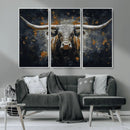 Rustic Longhorn Bull Wall Art Canvas Print – Vintage Western by MyGreatCanvas | Canvas Wall Art Prints | Photo Prints & Wall Decor